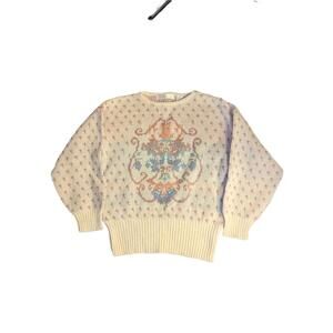 Northern Isles Vintage Shetland Wool Crew Neck Pullover Sweater Driftwood Large